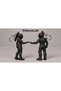 Couples' Special Biker Figure Keychain Set with Helmets - Black-Haired Female and Male 2-Piece 3D Printing - 3