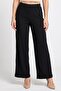 Women Regular Fit Textured Wide Leg Pants, Black