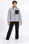 Women's Gray Color Soft Welsoft Fleece Jacket with Zipper and 3 Pockets - 5