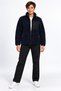 Women's Navy Blue Color Soft Welsoft Fleece Jacket with Zipper and 3 Pockets