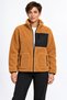Women's Brick Color Soft Welsoft Fleece Jacket with Zipper and 3 Pockets - 5