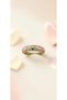 Pink Floral Enamel Adjustable Steel Ring with Red Detail