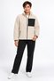 Women's Ecru Color Soft Welsoft Fleece Jacket with Zipper and 3 Pockets