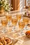 Set of 6 Honey Colored Crystal Cut Coffee Side Glasses 80 ml - 4