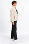 Women's Ecru Color Soft Welsoft Fleece Jacket with Zipper and 3 Pockets - 2