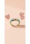 Colorful Flower Motif Aqua Enamel Adjustable Steel Ring - Anti-Tarnish - 3