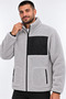 Men's Gray Color Soft Welsoft Fleece Jacket with Zipper and 3 Pockets - 3