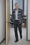Men's Ecru Black Patterned Knitwear Cardigan Jacket Single Button - Comfortable Fit - 2