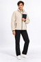 Women's Ecru Color Soft Welsoft Fleece Jacket with Zipper and 3 Pockets - 4