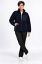 Women's Navy Blue Color Soft Welsoft Fleece Jacket with Zipper and 3 Pockets - 6