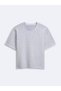 Baby Tee Faded Fabric Stone Detailed Lilac T-Shirt - 4