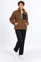 Women's Brown Soft Welsoft Fleece Jacket with Zipper and 3 Pockets - 6