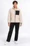Women's Ecru Color Soft Welsoft Fleece Jacket with Zipper and 3 Pockets - 8