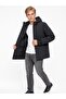 Men's Navy Blue Hooded Regular Fit Coat - 3