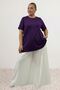 58507 Large Size Collar Piping Combed Cotton T-Shirt - Purple - 4