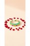 Yellow Pink Heart Motif Green Enamel Adjustable Steel Ring - 3