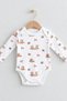 4-Piece Long Sleeve Baby Bodysuit Set, 100% Cotton Snap-On Bodysuit - 6