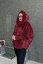 Imported Knitwear Soft Plush Inflatable Coat with Sleeve Detail - 7