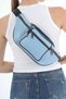 Unisex Baby Blue Multi-Pocket Genuine Leather Freebag Waist Bag and Shoulder Bag - 2