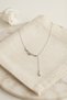 Brass silver color zircon stone drop model women's necklace 5886