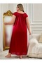 Women's Plus Size Floral Print Nightgown – Short Sleeve Round Neck House Dress or Nighty with Ruffle Hem & Lace Trim – Ultra-Comfortable Loungewear and Sleepwear - 6