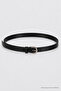 Thin Silver Buckle Faux Leather Belt Lkm0003 Black - 4