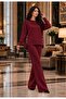Women's Tricot Suit with Side Buttons and Pique Knitted Pants