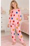 Girl's 100% Cotton Pink Strawberry Patterned Long Sleeve Pajama Set - 2