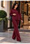 Women's Tricot Suit with Side Buttons and Pique Knitted Pants - 2