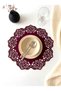 Burgundy Suede Fabric Round Placemat American Service Set of 8 35X35Cm - 3