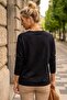 Black V-Neck Long Sleeve Ribbed Cuff Decorated Buttoned Casual Knitwear Sweater 66 62 - 8