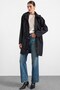 Removable Hooded Drawstring Waist Plus Size Trench Coat Black 6936 - 4