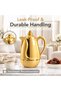 Raqmu 1.3L Vacuum Flask Push Button Plastic Thermal Carafe for Arabic Coffee Tea Majlis Serving. Gold - 5