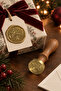 Christmas Themed Wooden Brass Candle Seal - 2.5 cm Diameter, Star Patterned Merry Christmas Printed Seal - 5
