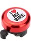 I Love My Bike Bicycle Bell – Loud Red Aluminum Alloy Bike Bell with Clear Ding, Fits 22mm Handlebars – Compact 2x2 Inch Cycling Bell for Road & Mountain Bikes