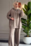6703 - Stylish, Comfortable, Loose-Fitting Viscose Soft Modal Fabric, Detailed Zippered Hooded Women's Set