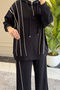 6703 - Stylish, Comfortable, Loose-Fitting Viscose Soft Modal Fabric, Detailed Zippered Hooded Women's Set - 7