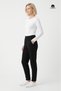 Women's Talya Regular Waist, No Ruffles, Two Strands, Cotton Sweat Pants Black