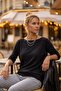 Black Boat Neck Long Sleeve Ribbed Horizontal Decorative Stitched Casual Oversize Knitwear Sweater 68 70 - 3