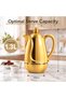 Raqmu 1.3L Vacuum Flask Push Button Plastic Thermal Carafe for Arabic Coffee Tea Majlis Serving. Gold - 8