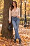 Women's Ecru Beard Yarn Crop Soft Cardigan 26029 - 4