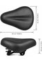 Wide Comfort Bike Seat, Padded Bicycle Saddle with Dual Spring Suspension, Shock Absorbing Replacement Seat for Electric Bike, E-Bike, Electric Scooter & Bicycle, Black, 25 × 21 × 9.5 cm - 3