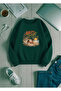 Retro Printed Oversize Cotton Long Sleeve Basic Sweatshirt - 2