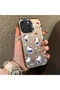 Cute Cartoon Cat Style Case Compatible with iPhone 16 Pro, Shock-Absorbing Structure, Matte Texture