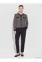 Esvab • Modern & Distinctive Zero Roba Collar Checkered Embroidered Women's Knitwear Cardigan - 2