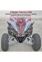 Heavy Duty ATV Front Bumper Guard, Tubular Steel Protective Brush Guard with Perforated Mesh Plate, Direct Bolt-On Design, Off-Road Front Bumper, Black - 4