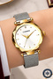 Silver-Gold Color Steel Cord Steel Case Women Wrist Watch Sdcms1103 - 2