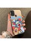 Samsung Galaxy A21S Compatible Cute Cartoon Cat and Mouse Case, Shock-Absorbing Structure, Matte Texture