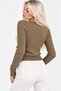 Women's Camel Knitted Detailed V-Neck Sweater - 4