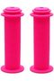 Bicycle Handlebar Grips, Pink Ribbed Rubber Bike Handle Grips, Anti-Slip Comfortable Replacement Grips for Kids Bikes & Bicycles, 1 Pair